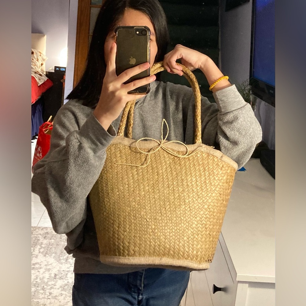 Straw outdoor summer basket bag boho fashion eco friendly